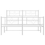 vidaXL Cadre de lit métal sans matelas et pied de lit blanc 150x200 cm