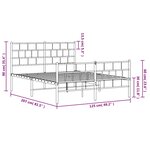 vidaXL Cadre de lit métal sans matelas et pied de lit blanc 120x200 cm