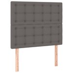 vidaXL Sommier à lattes de lit avec matelas Gris 100x200 cm Similicuir