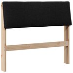vidaXL Tête de lit capitonnée Noir 90 cm Pin massif