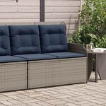 vidaXL Banc de jardin avec coussin Gris Poly rotin