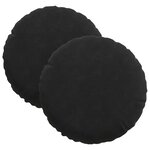 vidaXL Coussins de siège 2 Pièces Noir Ø 40 x 13 cm Velours