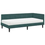 vidaXL Cadre de lit d'angle avec matelas 2 Pièces Vert Velours