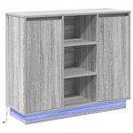 vidaXL Buffet LED Gris Sonoma 90 x 32 x 75 cm Bois d'ingénierie