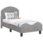 vidaXL Cadre de lit pour tout-petit avec tête de lit Gris clair