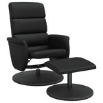 vidaXL Fauteuil inclinable avec repose-pied noir similicuir