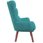 vidaXL Fauteuil relaxant Turquoise 69 x 74 x 93 cm Velours