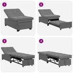 vidaXL Canapé-Lit Gris foncé 67 x 194 x 82 cm