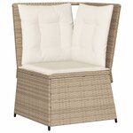 vidaXL Salon de jardin avec coussins 7 Pièces beige résine tressée