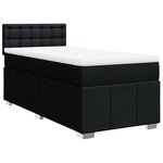 vidaXL Sommier à lattes de lit avec matelas Noir 90x190 cm Tissu