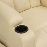 vidaXL Fauteuil électrique de massage Crème Tissu
