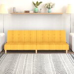vidaXL Canapé-lit à 2 places Jaune Tissu