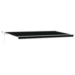 vidaXL Auvent Rétractable Noir 600 × 300 cm Tissu et Métal