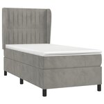 vidaXL Sommier à lattes de lit et matelas Gris clair 90x190 cm Velours
