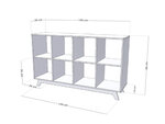 Meuble de rangement NABOSKY verni 2x4