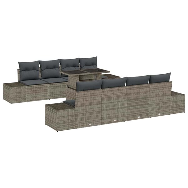 vidaXL Ensemble de canapé de jardin 7 Pièces Gris 100 x 55 x 73 cm