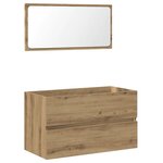 vidaXL Armoire de salle de bain avec miroir chêne artisanal