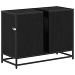 vidaXL Cabinet de salle de bain avec porte Chêne noir 80 x 33 x 60 cm