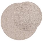 vidaXL Tapis shaggy PAMPLONA poils longs moderne beige Ø 100 cm
