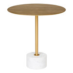 Table d'appoint en laiton et marbre Ø 51 x 52 cm