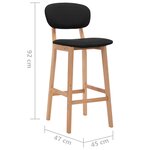 vidaXL Tabourets de bar lot de 2 noir tissu