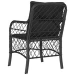 vidaXL Chaises de jardin avec coussins lot de 2 noir résine tressée