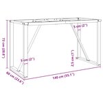 vidaXL Pieds de table à manger cadre en O 140x60x73 cm acier