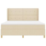 vidaXL Lit à ressorts avec matelas gris foncé 90x190 cm Crème tissu