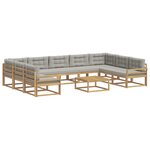 vidaXL Ensemble de canapés d'extérieur 10 Pièces Blanc et gris clair