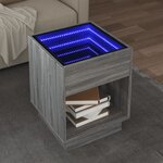 vidaXL Table basse avec LED infini sonoma gris 40x40x50 cm