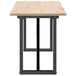 vidaXL Table basse cadre en O 160x40x45 cm bois de pin massif et fonte
