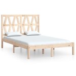 vidaXL Cadre de lit Bois de pin massif 140x190 cm