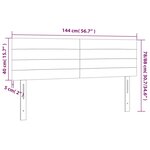 vidaXL Tête de lit à LED Gris foncé 144x5x78/88 cm Tissu
