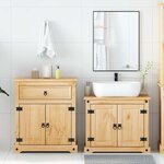 vidaXL Ensemble de meubles salle de bain 2 Pièces Corona bois pin massif