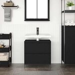 vidaXL Meuble de salle de bain lavabo tiroirs chêne noir 60x34 5x60 cm