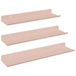 vidaXL Étagère flottante 3 Pièces Rose 40 x 9 x 2 5 cm Acier
