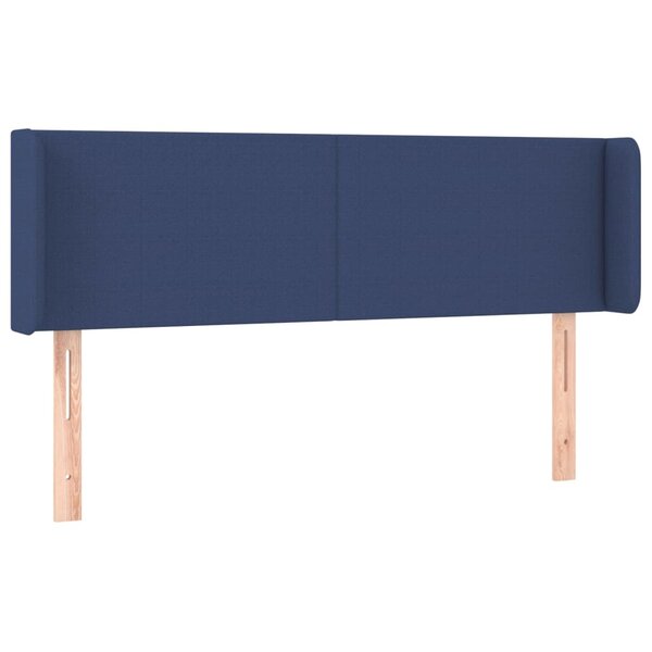 vidaXL Tête de lit avec oreilles Bleu 147x16x78/88 cm Tissu