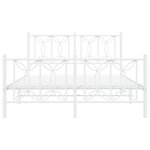 vidaXL Cadre de lit métal sans matelas et pied de lit blanc 140x190 cm