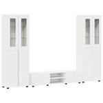 vidaXL Ensemble meuble TV avec tiroir FLORIN Blanc Bois d'ingénierie