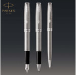 PARKER Sonnet Stylo plume  acier inoxydable  Plume fine  encre noire  Coffret cadeau