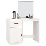 vidaXL Coiffeuse Blanc 95x50x134 cm Bois de pin massif