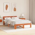vidaXL Cadre de lit Marron 140 x 190 cm Bois de pin massif