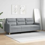vidaXL Canapé à 3 places Gris clair 180 cm Tissu