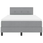 vidaXL Lit boxspring avec matelas Gris clair 120 x 200 cm tissu