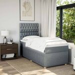 vidaXL Sommier à lattes de lit avec matelas gris clair 80x200 cm tissu