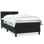 vidaXL Sommier à lattes de lit avec matelas noir 80x210 cm velours