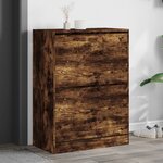 vidaXL Armoire à chaussures 2 tiroirs rabattables chêne fumé