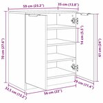 vidaXL Cabinet à chaussures 59 x 35 x 70 cm Bois d'ingénierie