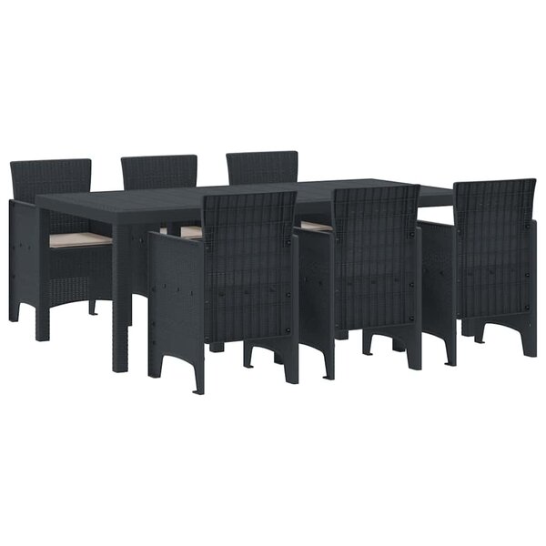 vidaXL Ensemble de salle à manger pour jardin 7 Pièces Anthracite