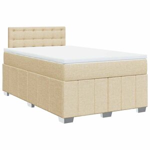 vidaXL Sommier à lattes de lit avec matelas Crème 120x200 cm Tissu
